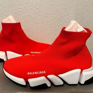 Balenciaga Red Speed Trainer Sneakers